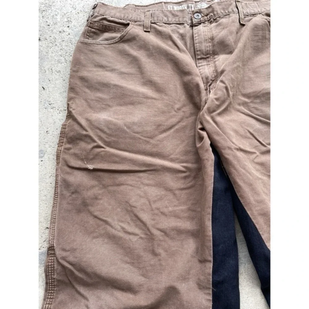 Vintage 90s Fit Dickies Black Carpenter Pants Baggy Wide Leg Workwear size 38x32